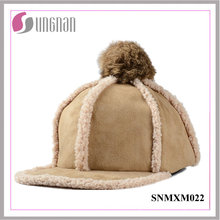 Korean Warm Lovely Hiphop Hat Plush Fur Ball Flat-Brimmed Cap (SNMXM022)